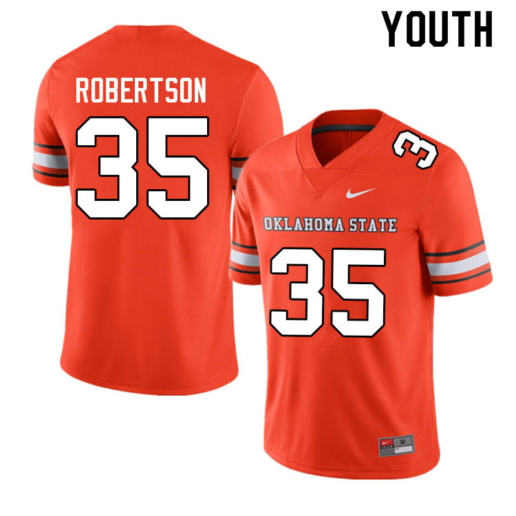 Youth #35 Parker Robertson Oklahoma State Cowboys College Football Jerseys Sale-Alternate - Click Image to Close